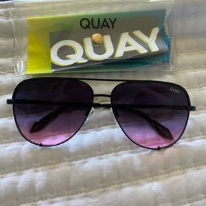 Quay Australia High Key black fade to pink sun glasses